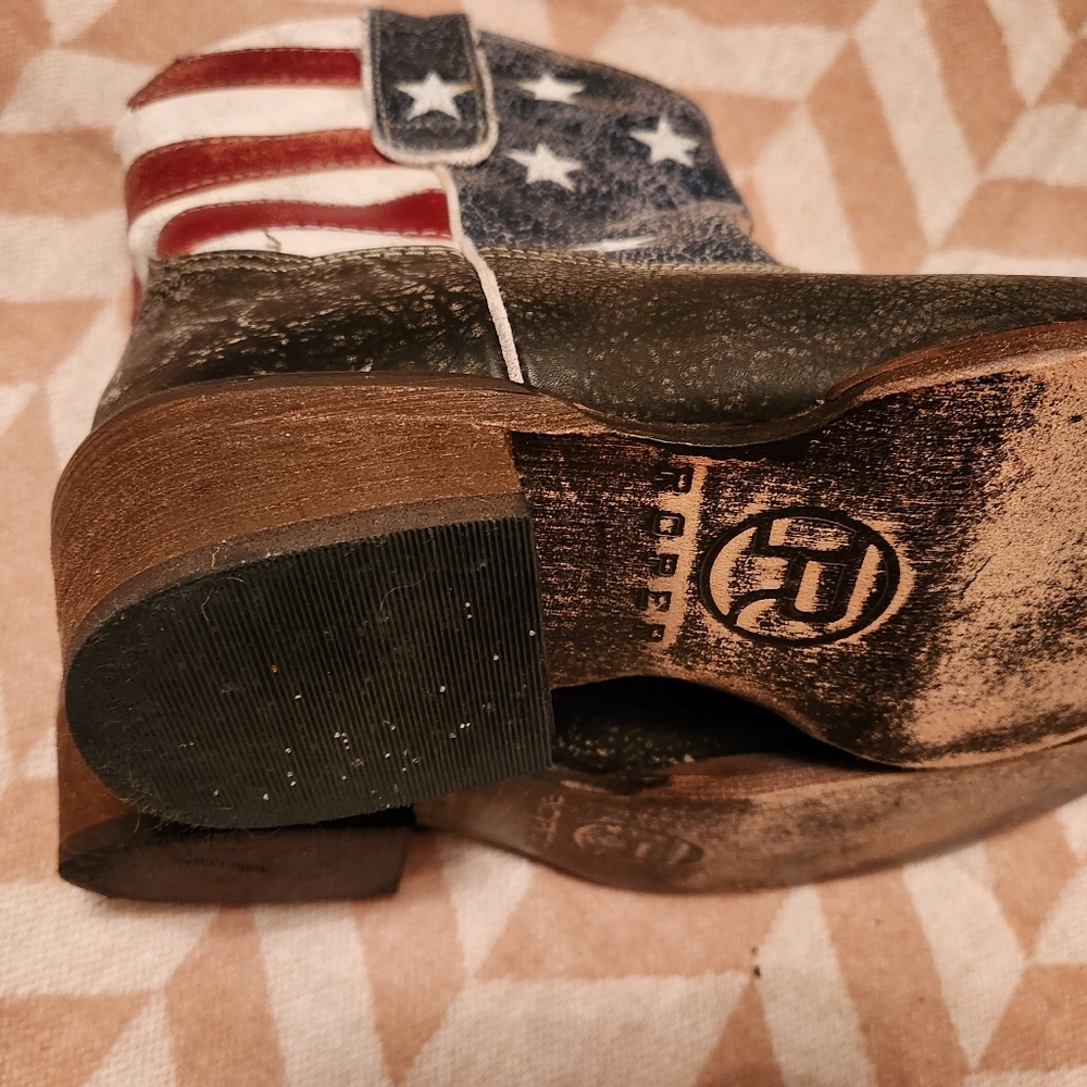 Roper American Patriotic Black and Red Western Boots - Picture 7 of 9